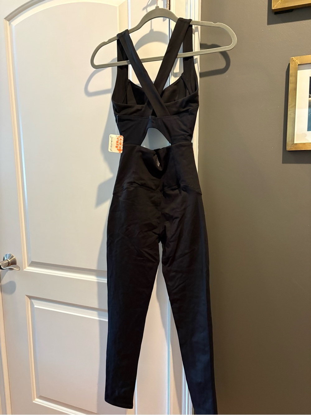 FP Movement by Free People Black Cross-Back Jumpsuit with Cutout